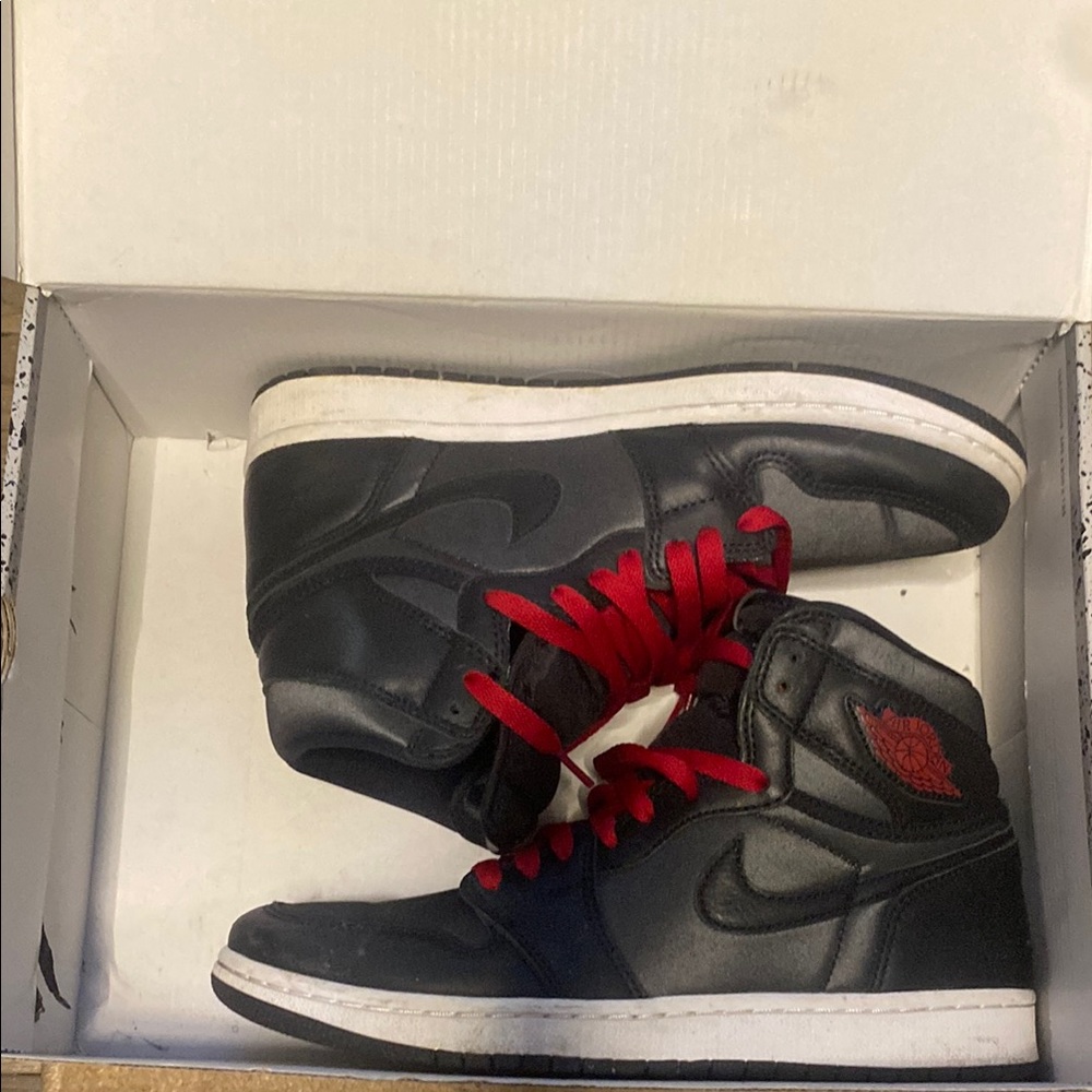 Nike Black and Red High-Top Sneakers